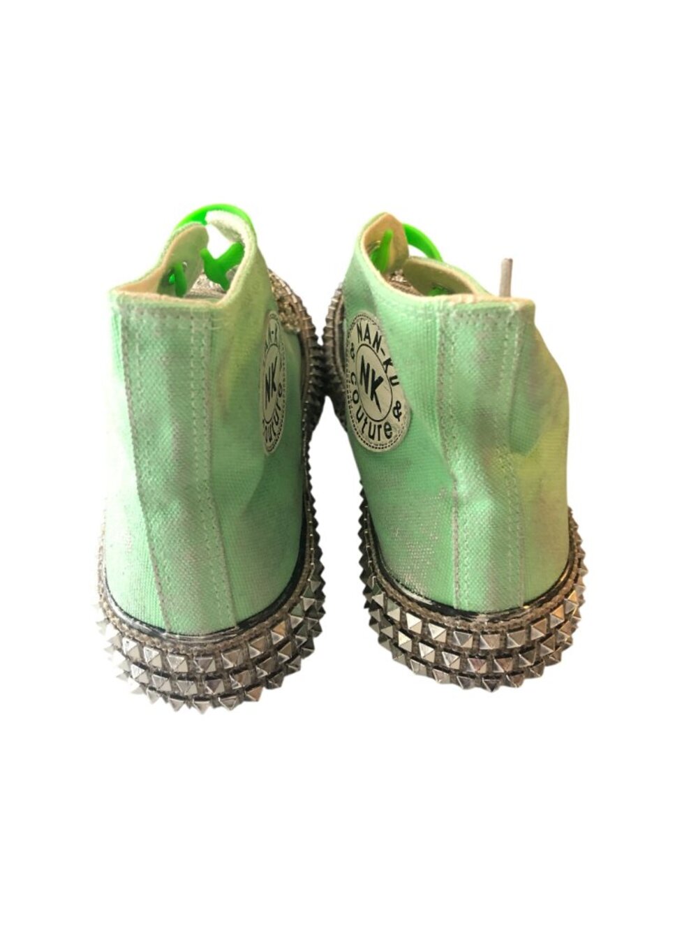 Nan Ku Free People Cruise Studded Hi Top Sneakers Spring Mint Green 40 US 10 - Picture 7 of 9